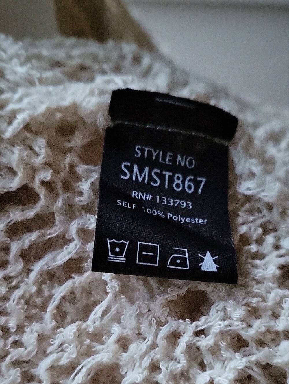 POL Open-Front Crochet Cardigan in Cream Size Small - Picture 7 of 8